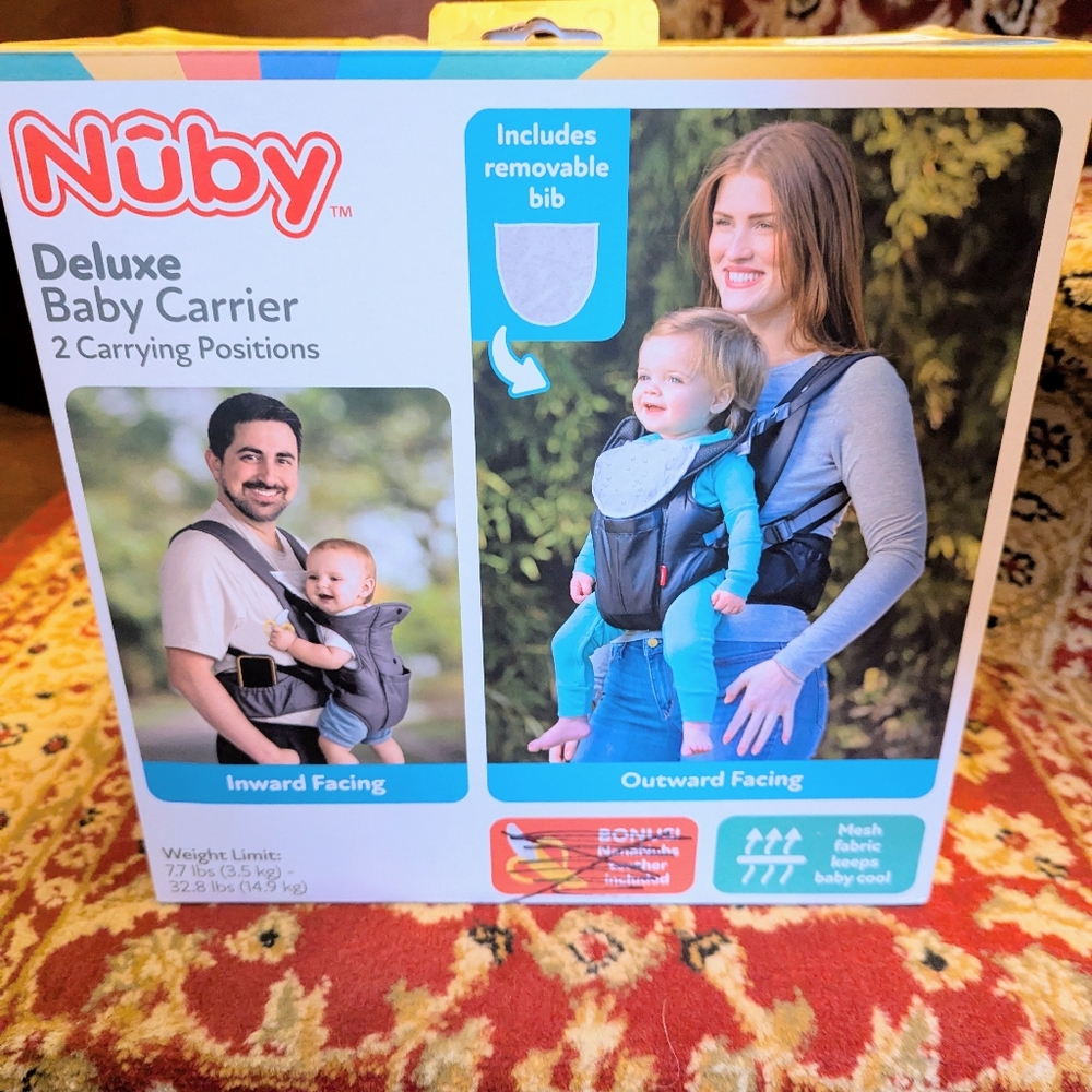 Nuby Deluxe Carrier up to 32lbs, carrier only infant Deluxe carrier 2 ways